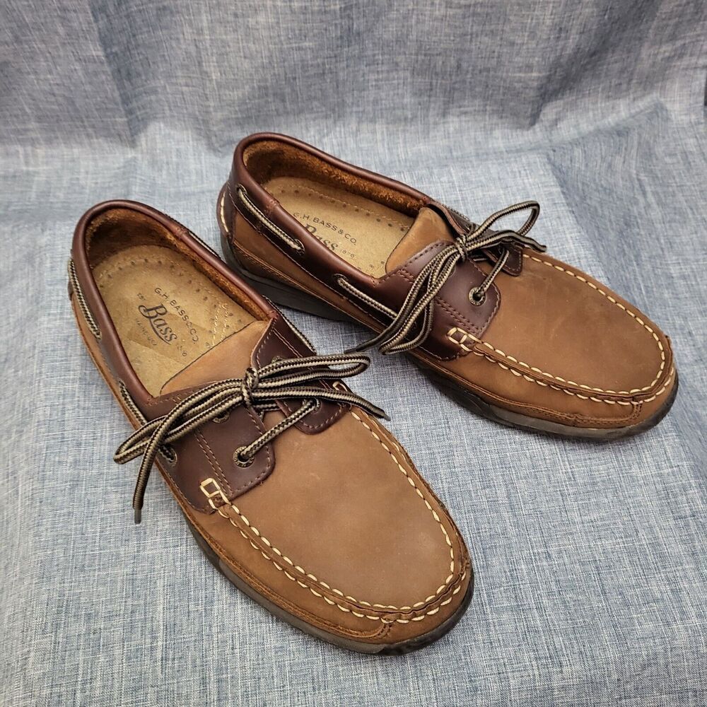 G.H. Bass Lewis Deck Shoe Docksiders Two-Tone Brown Men's 9M